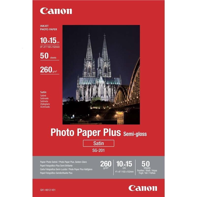 Бумага Canon 4"x6" Photo Paper Plus Semi-gloss SG-201 50л.