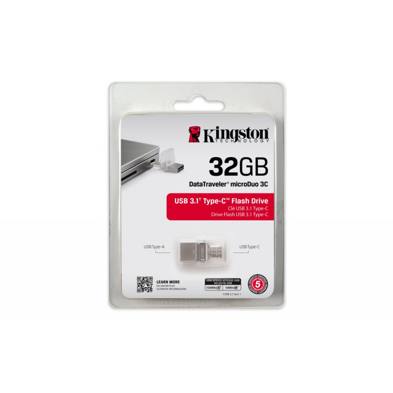 Накопитель Kingston 32GB USB 3.1 Type-C DT Micro Metal Silver