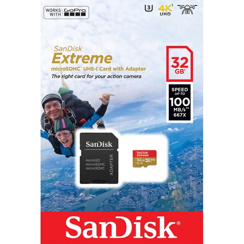 Карта памяти SanDisk 32GB microSDHC V30 A1 UHS-I U3