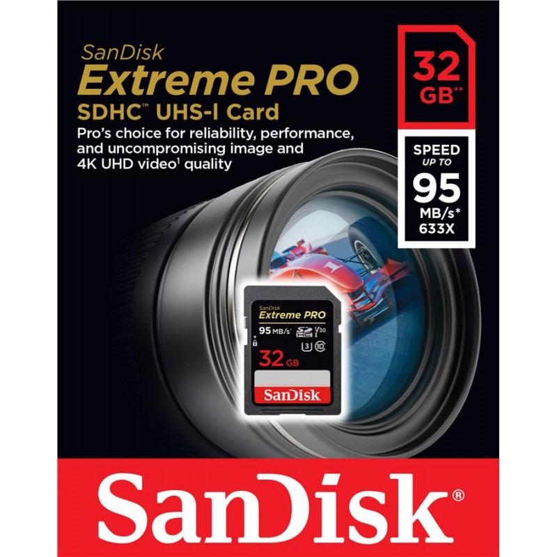 Карта памяти SanDisk 32GB SDHC V30 UHS-I U3 R95/W90MB/s 4K Карта памяти SanDisk 32GB SDHC V30 UHS-I U3 R95/W90MB/s 4K