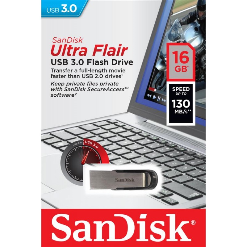 Накопитель SanDisk 16GB USB 3.0 Flair R130MB/s Накопитель SanDisk 16GB USB 3.0 Flair R130MB/s