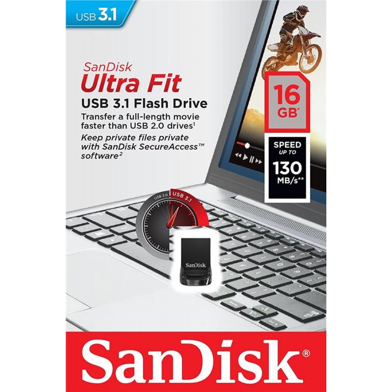Накопитель SanDisk 16GB USB 3.1 Ultra Fit