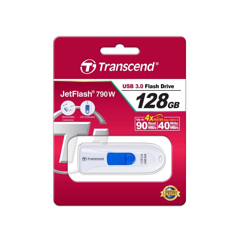 Накопитель Transcend 128GB USB 3.0 JetFlash 790 White