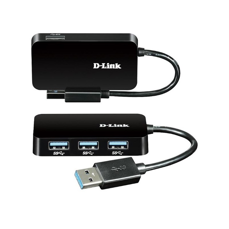 USB-хаб D-Link DUB-1341 на 4 порта USB 3.0 компактный, без