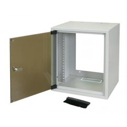 Шкаф ZPAS 10" 7U, глубина 260мм. стекл.дверь, серый